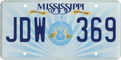 MS license plate JDW369