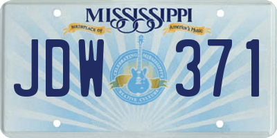 MS license plate JDW371