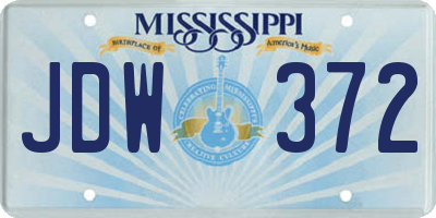 MS license plate JDW372