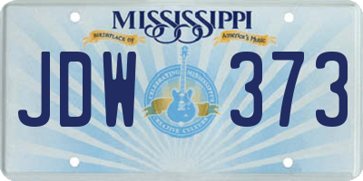MS license plate JDW373
