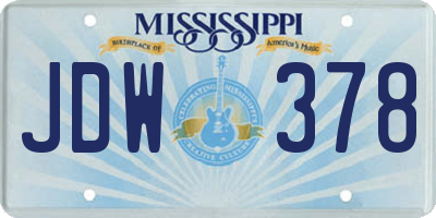 MS license plate JDW378