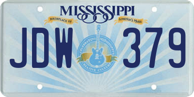 MS license plate JDW379