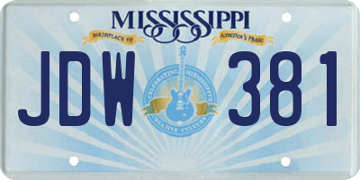 MS license plate JDW381
