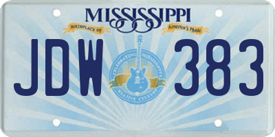 MS license plate JDW383