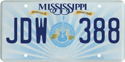 MS license plate JDW388