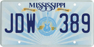 MS license plate JDW389