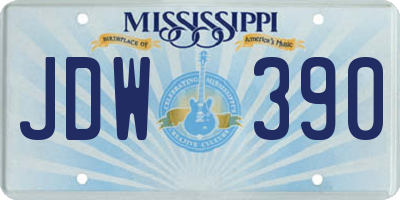 MS license plate JDW390