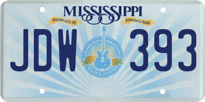 MS license plate JDW393