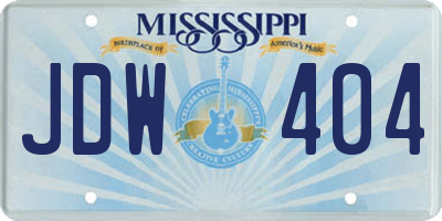 MS license plate JDW404