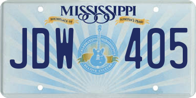 MS license plate JDW405