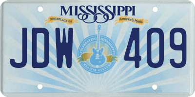 MS license plate JDW409