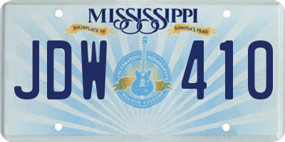 MS license plate JDW410