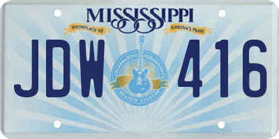 MS license plate JDW416