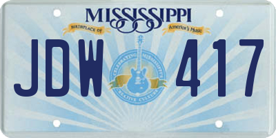 MS license plate JDW417