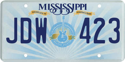MS license plate JDW423