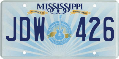 MS license plate JDW426