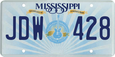 MS license plate JDW428