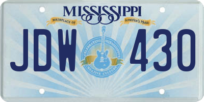 MS license plate JDW430