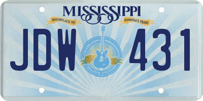 MS license plate JDW431