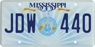 MS license plate JDW440