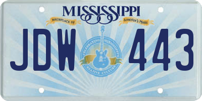 MS license plate JDW443