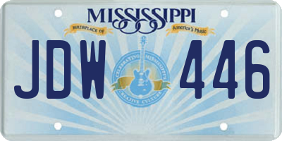 MS license plate JDW446
