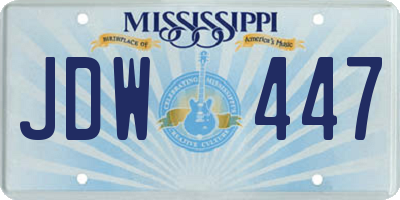 MS license plate JDW447