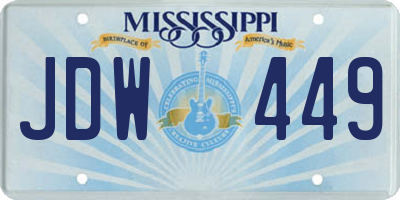 MS license plate JDW449