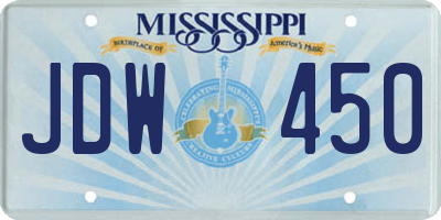 MS license plate JDW450