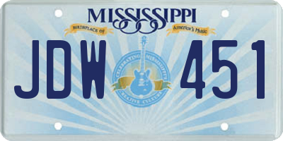 MS license plate JDW451