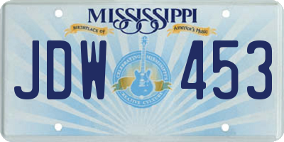 MS license plate JDW453