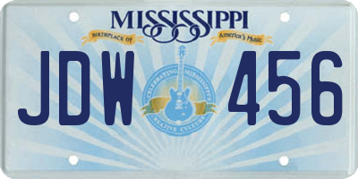 MS license plate JDW456
