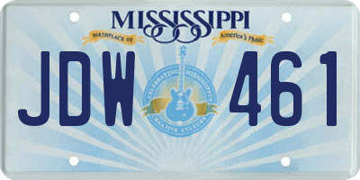 MS license plate JDW461