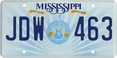 MS license plate JDW463