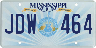 MS license plate JDW464