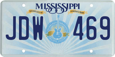 MS license plate JDW469