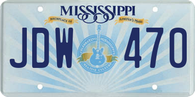 MS license plate JDW470