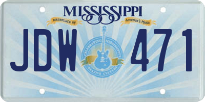 MS license plate JDW471