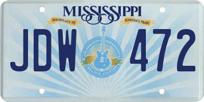 MS license plate JDW472