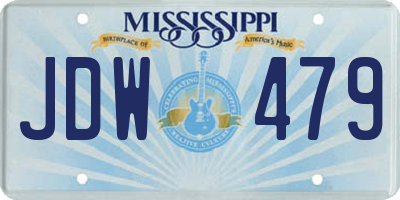 MS license plate JDW479