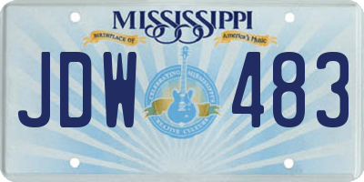 MS license plate JDW483