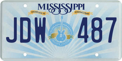 MS license plate JDW487