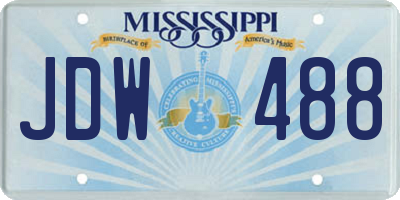 MS license plate JDW488