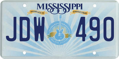 MS license plate JDW490