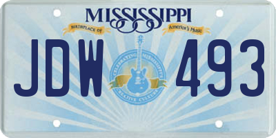 MS license plate JDW493