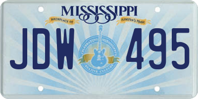 MS license plate JDW495