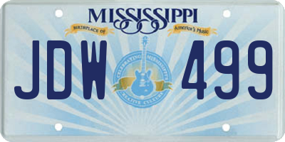 MS license plate JDW499