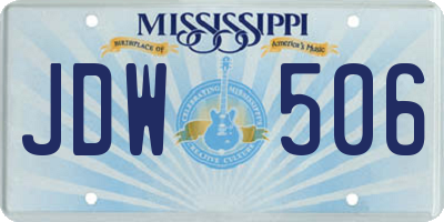 MS license plate JDW506