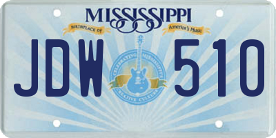 MS license plate JDW510
