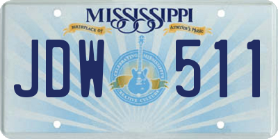 MS license plate JDW511